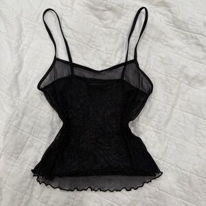 Brandy Melville Black Sheer Top